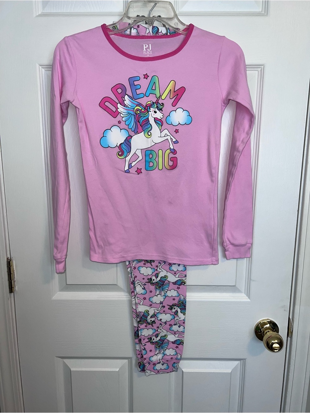 Girls Pink Unicorn "Dream Big" Pajama Set